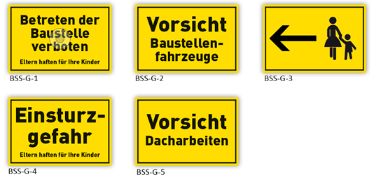 Baustellenschilder